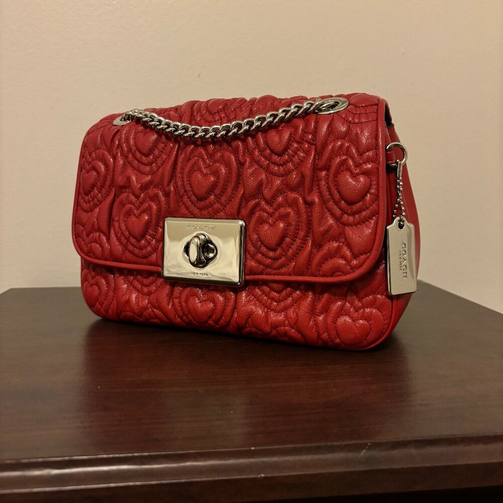 Coach outlet quilted heart Cassidy crossbody shoulder